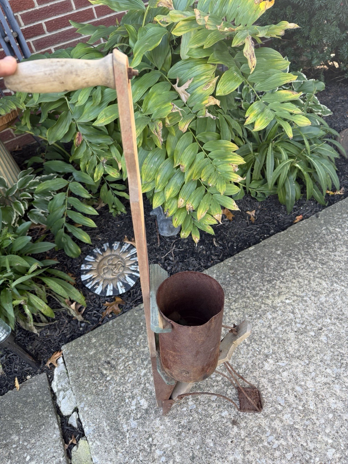 Antique Primitive cylindrical seed hopper 33\ Antique Primitive cylindrical seed hopper 33\