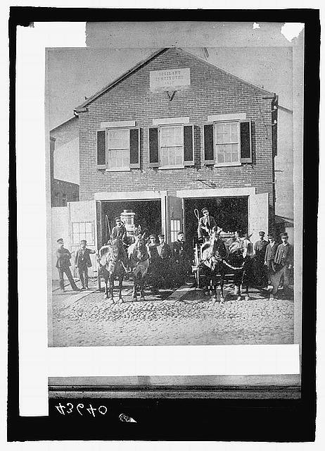 Photo:Washington DC 1910s Fire House Horse Drawn Fire Engines
