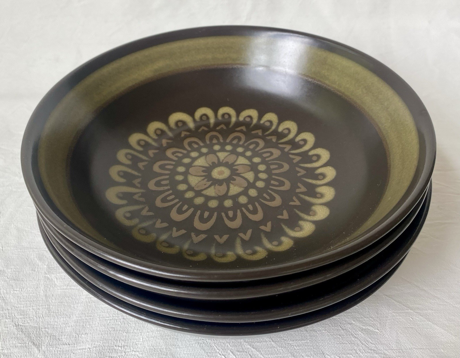 4Pc VTG Mikasa Terra Stone Terrazo Cereal Bowls 7502 Handpainted Japan 4Pc VTG Mikasa Terra Stone Terrazo Cereal Bowls 7502 Handpainted Japan
