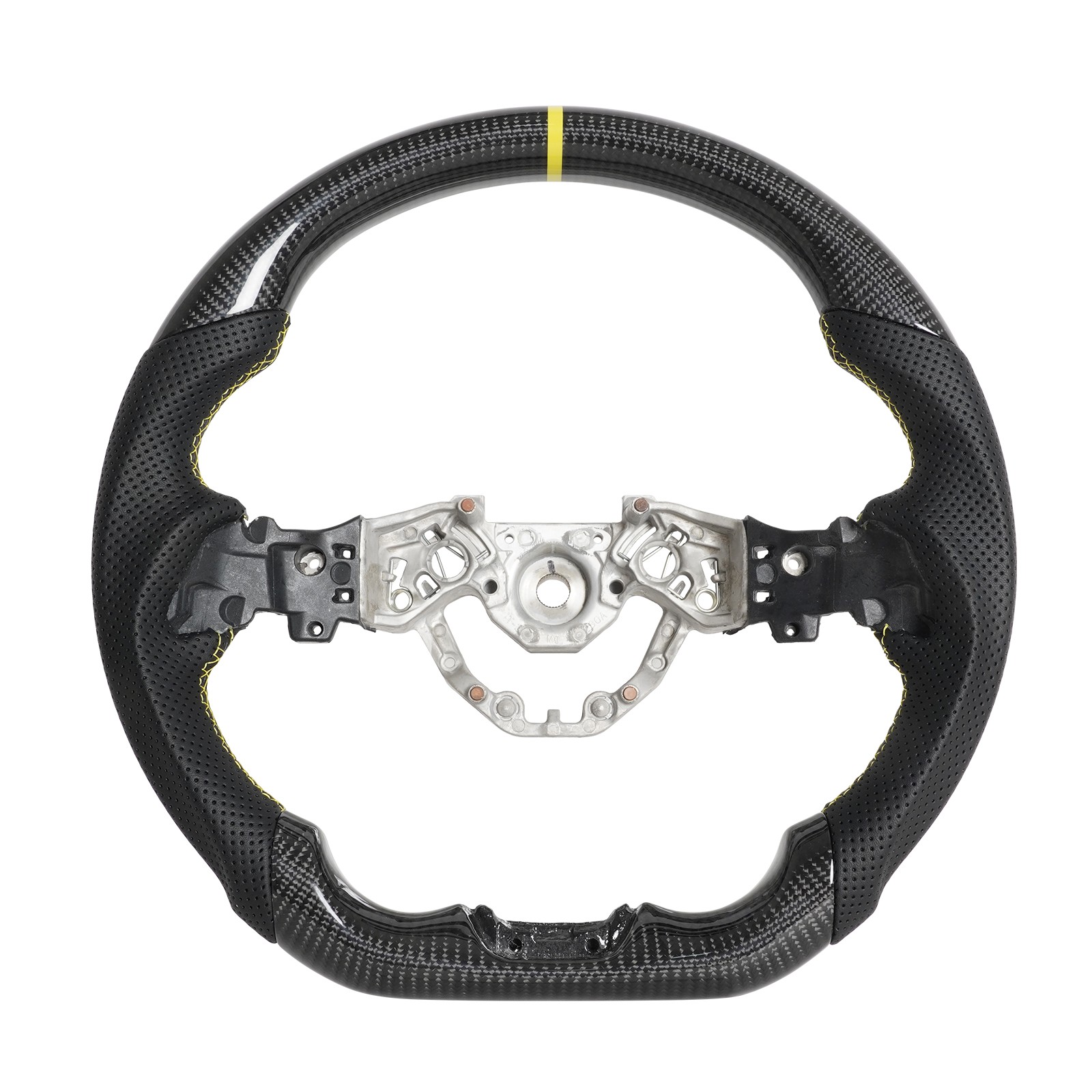 Real Carbon Fiber Steering Wheel for 23-26 Nissan Z 400Z RZ34 Yellow Stitching