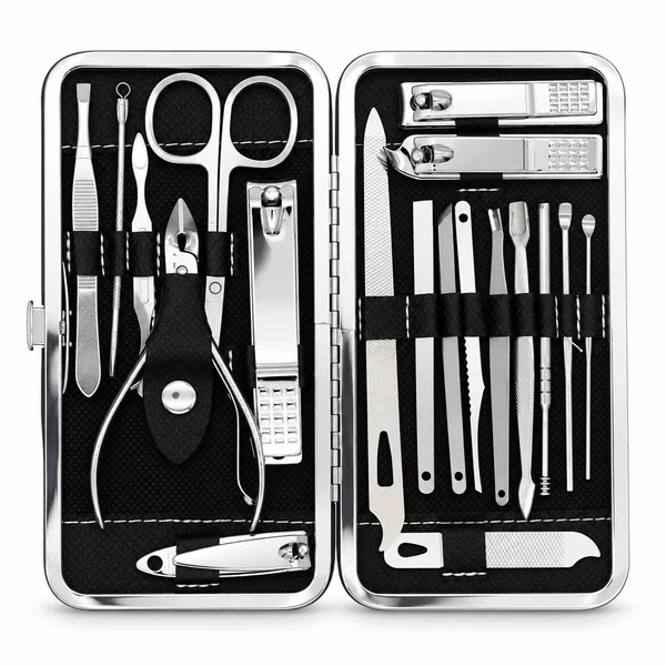19-in-1 Stainless Steel Manicure Set – Professional Nail Clippers Grooming Kit