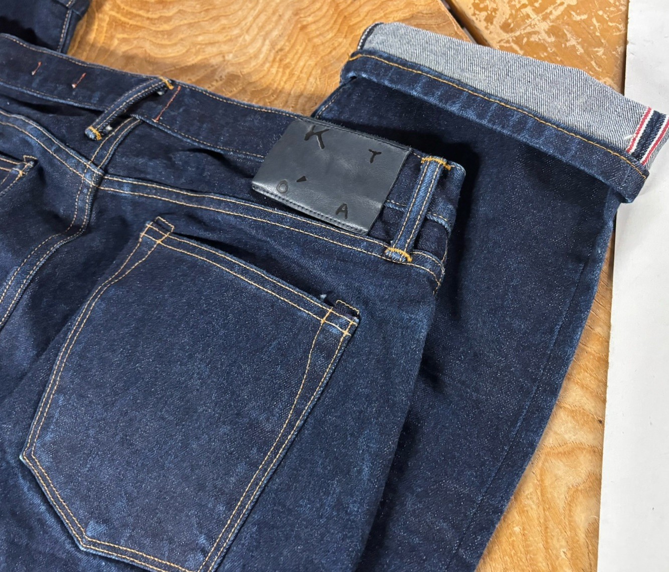 Hiroshi KATO made USA Dark Wash Redline Selvedge Denim Straight Jeans Mens 36x28