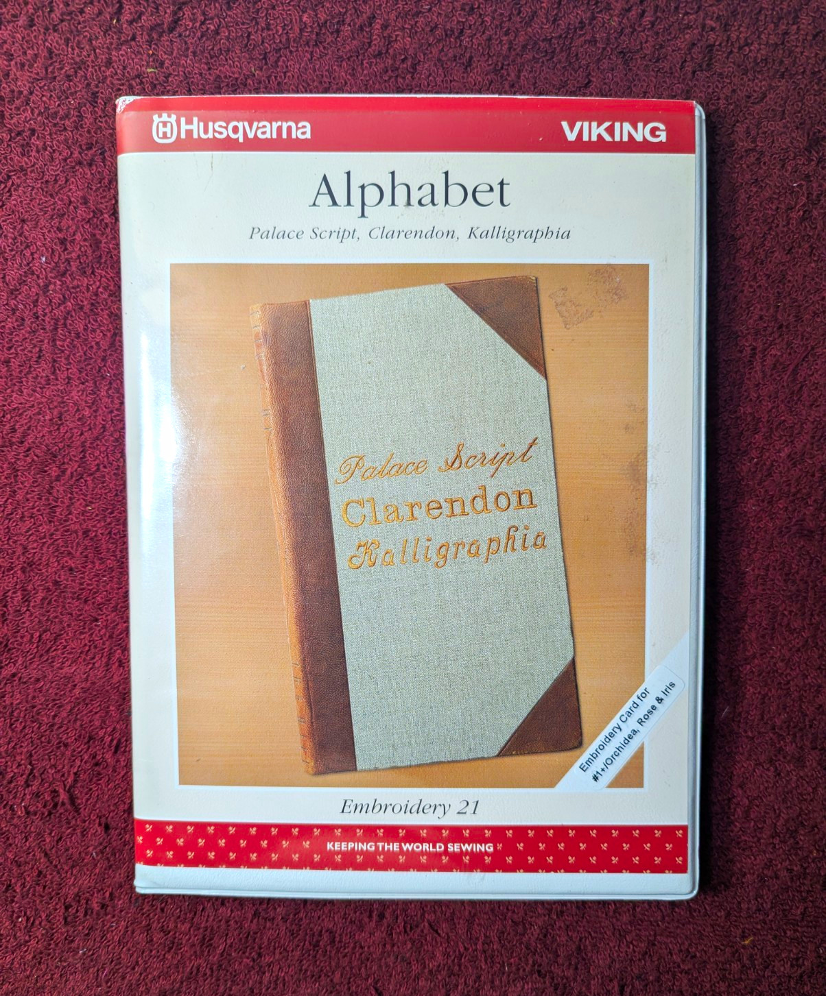 Husqvarna Viking Embroidery 21 Alphabet Pattern Book w/Cards. GREAT PRICE.