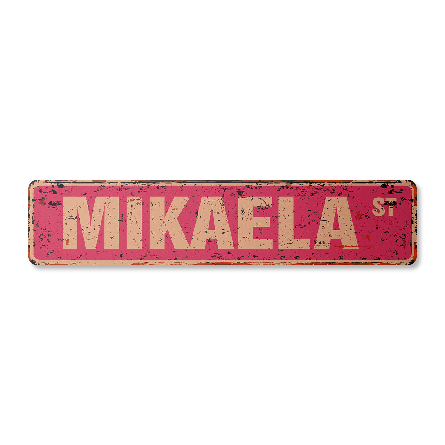 MIKAELA Vintage Street Sign Childrens Name Room| Indoor/Outdoor