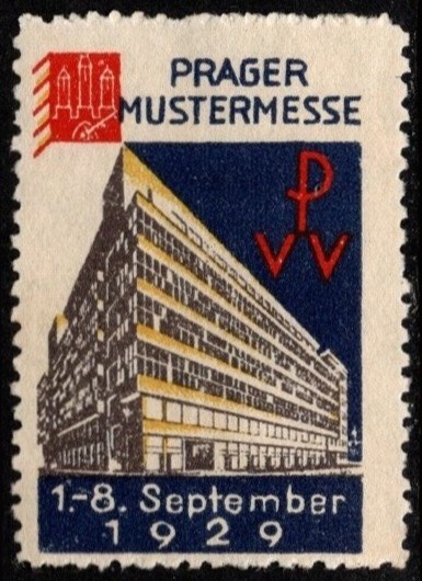 1929 Czechoslovakia Poster Stamp PVV. Prague Sample Fair. September 1–8, 1929
