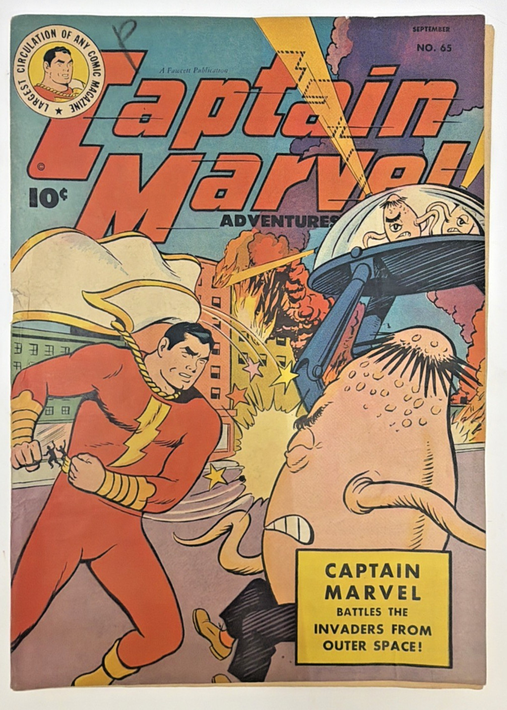 Captain Marvel Adventures #65 Fawcett 1946 Golden Age Comic Low Grade