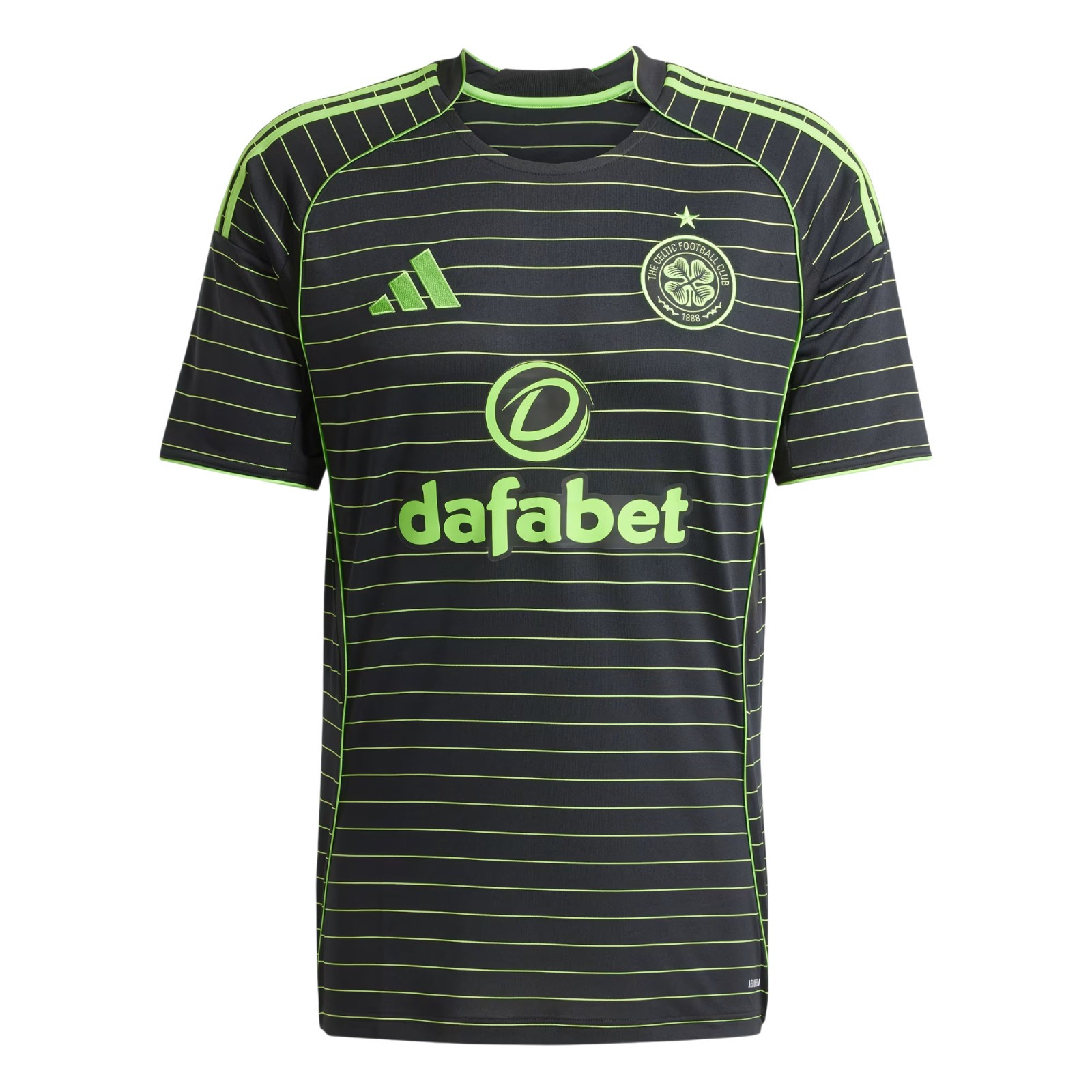 Men\'s Adidas Black Green Slim Fit Celtic FC 25/26 Away Jersey JV7449 New $100