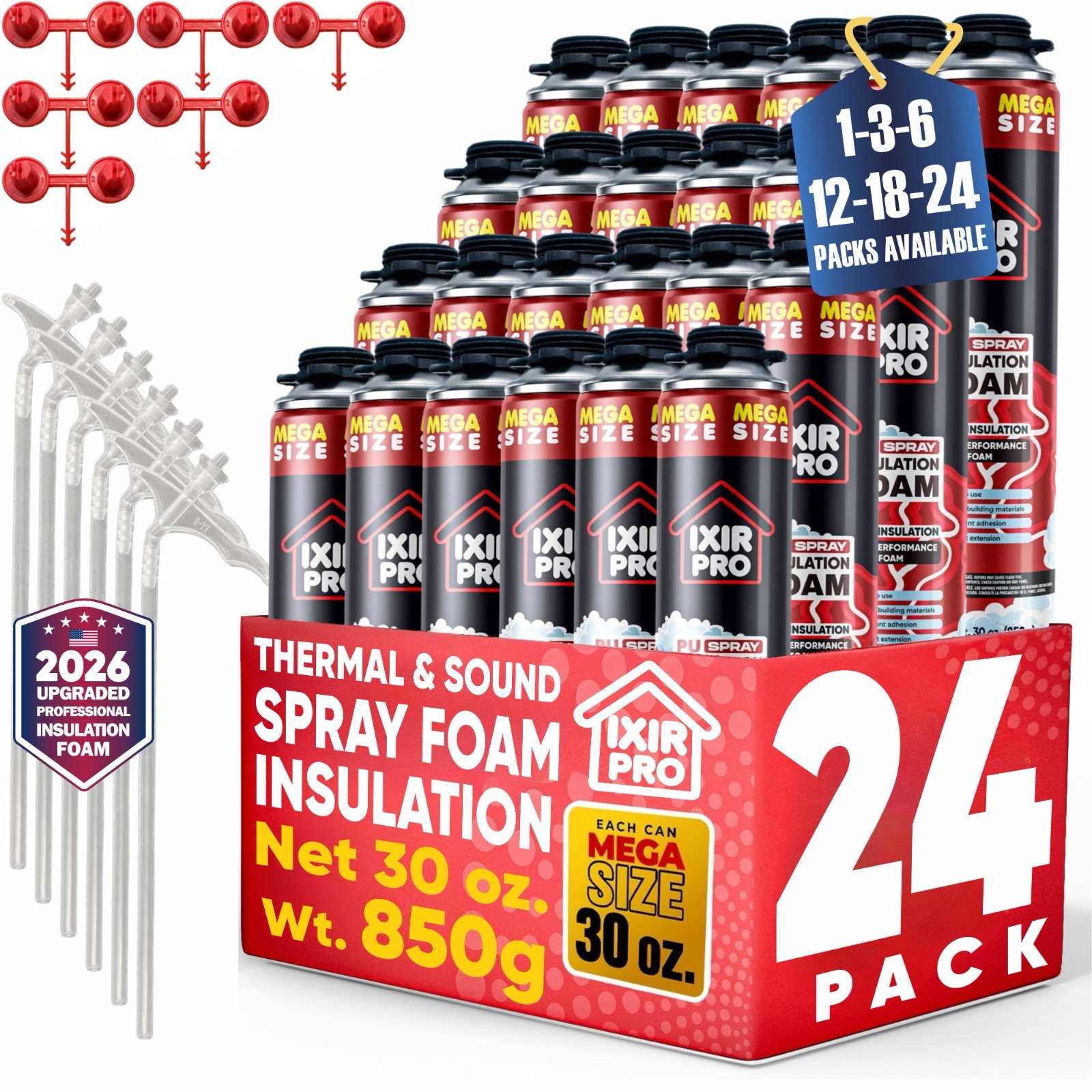 Mega Size Spray Foam Insulation Can (24x30 oz. / 850 g)