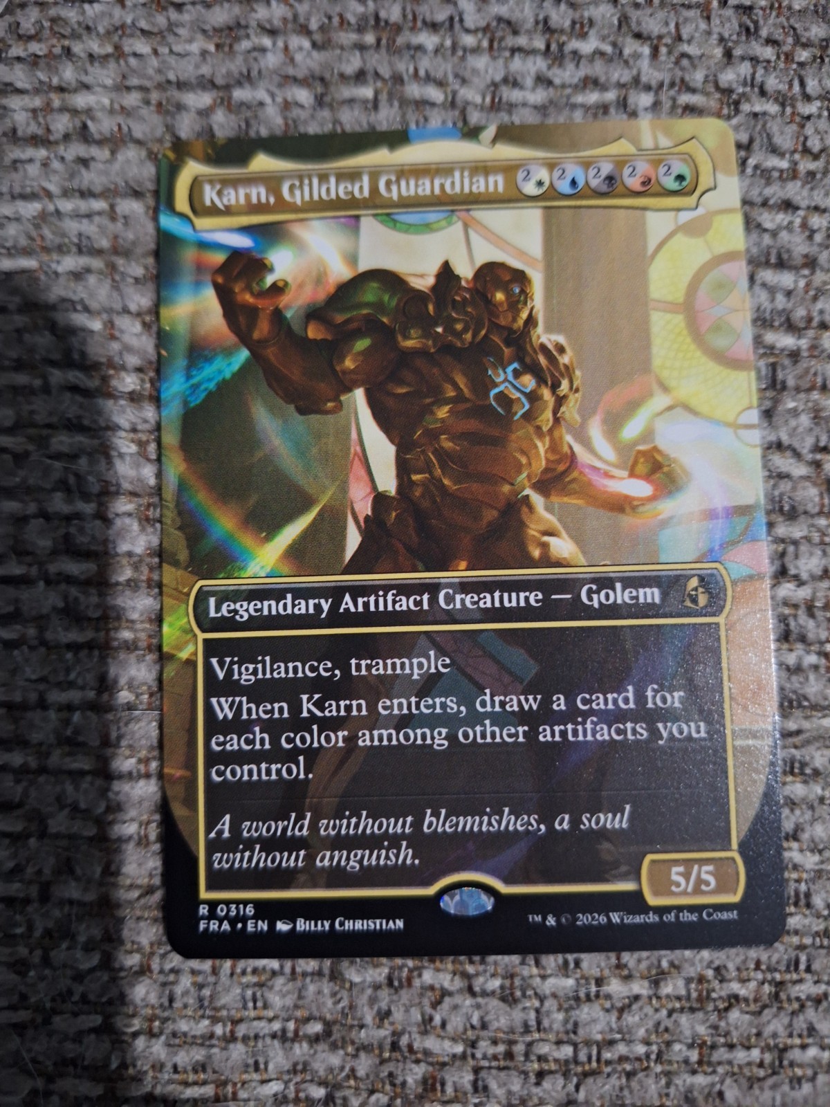 Karn, Gilded Guardian Borderless Reality Fracture 0316 MTG Nm Karn, Gilded Guardian Borderless Reality Fracture 0316 MTG Nm