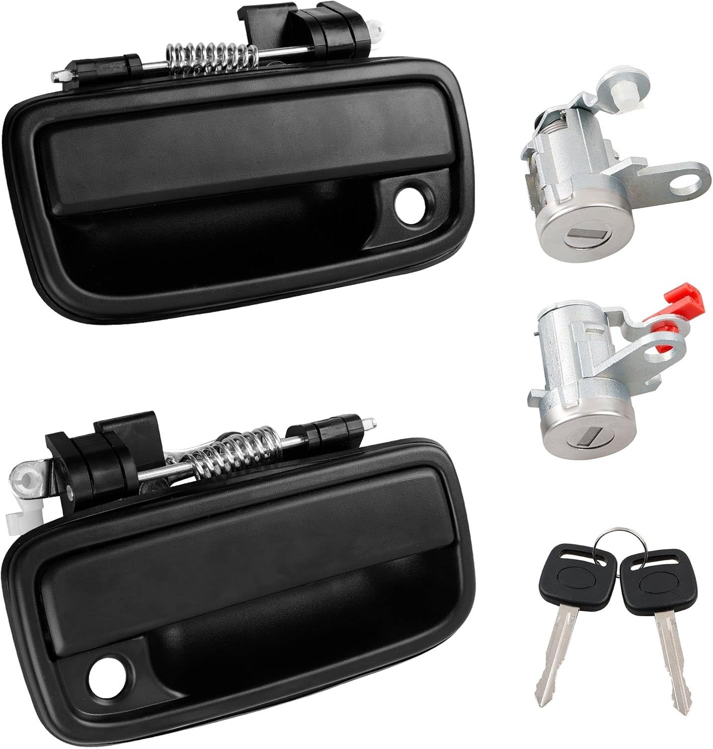 2X Exterior Door Handle w/ Lock Cylinders & Keys Set For 1995-2004 Toyota Tacoma