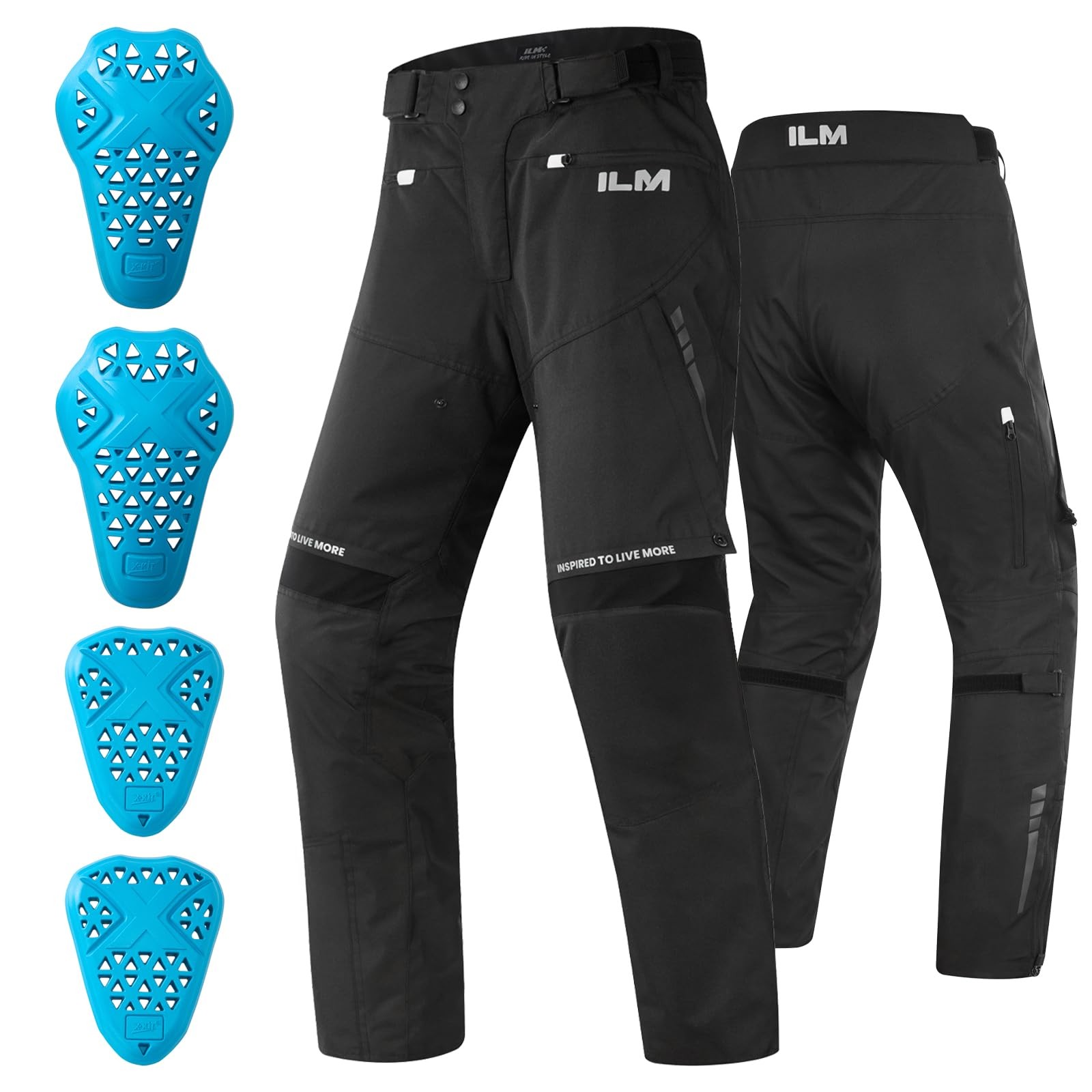 ILM Motorcycle Riding Pants Men CE Armored All Season P04 (S,30L)