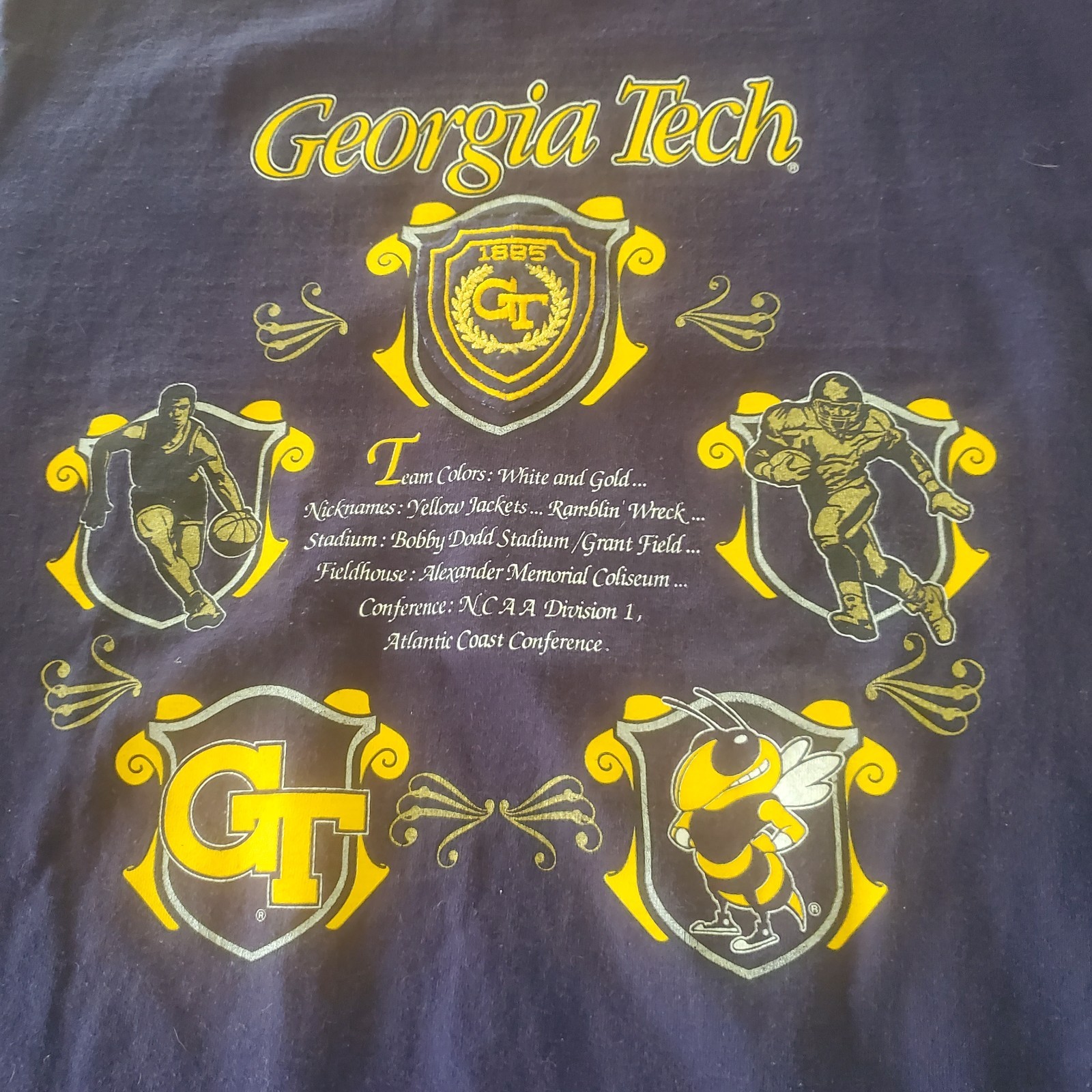 VTG Georgia Tech Yellow Jackets T-shirt XL NCAA College ACC Nutmeg Tag USA Made VTG Georgia Tech Yellow Jackets T-shirt XL NCAA College ACC Nutmeg Tag USA Made