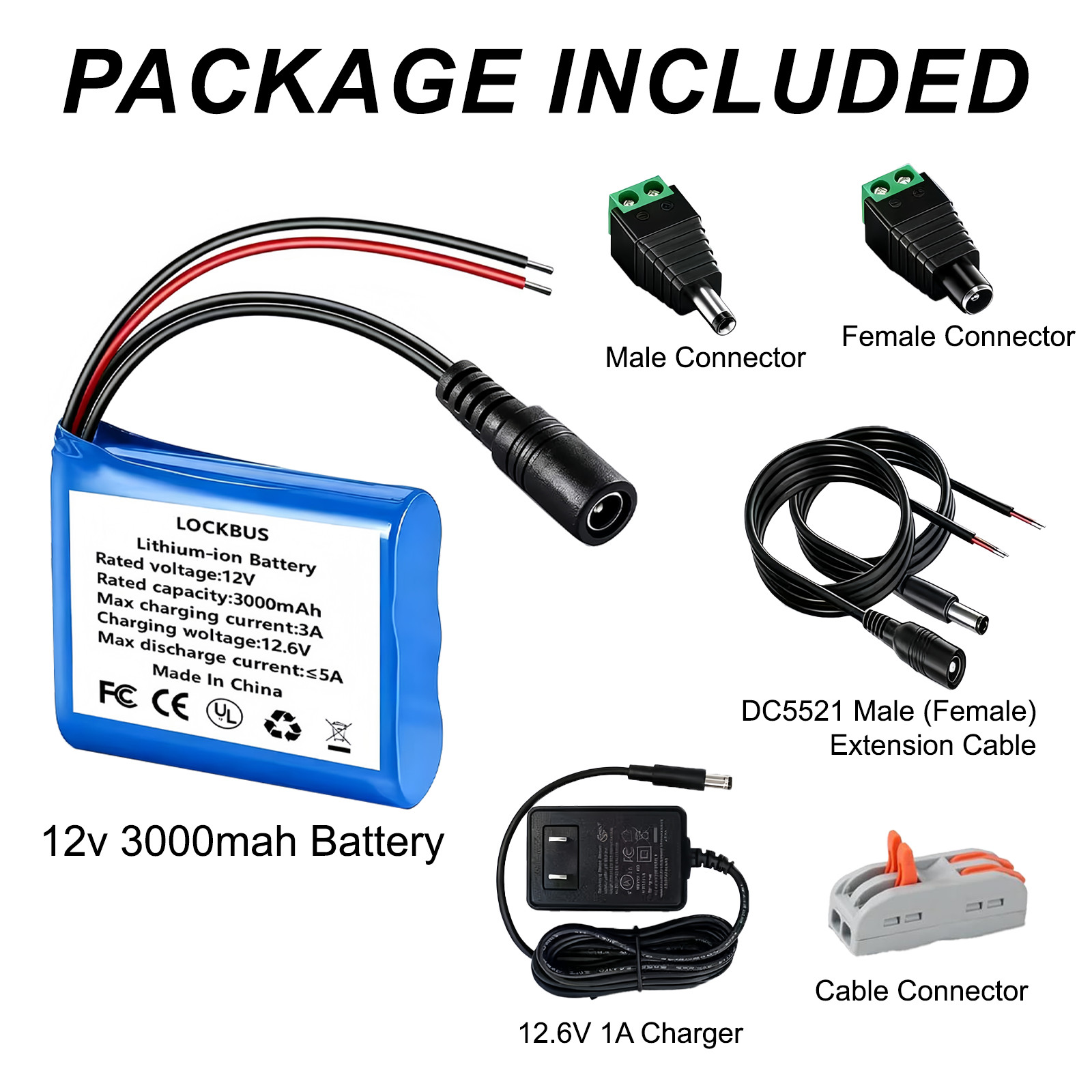 12V 3000mAH Rechargeable Battery, 12V Battery Pack for DIY Projects, RC Car 12V 3000mAH Rechargeable Battery, 12V Battery Pack for DIY Projects, RC Car