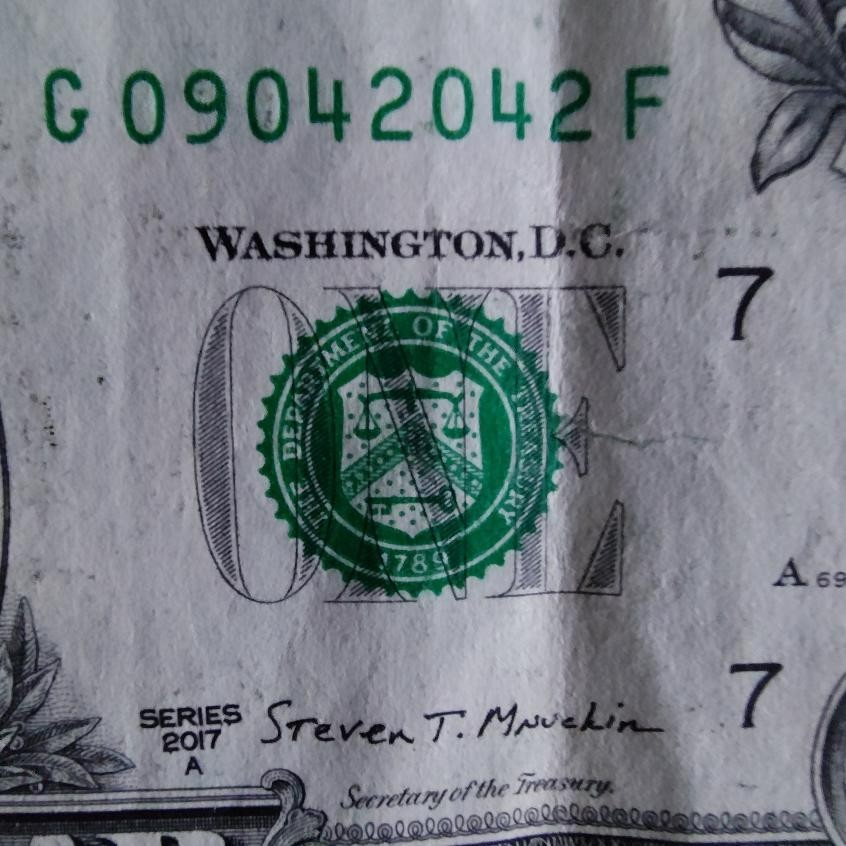 Birthday Note 09 - 04 - 2042 Fancy Serial One Dollar $1 Future Anniversary Bill