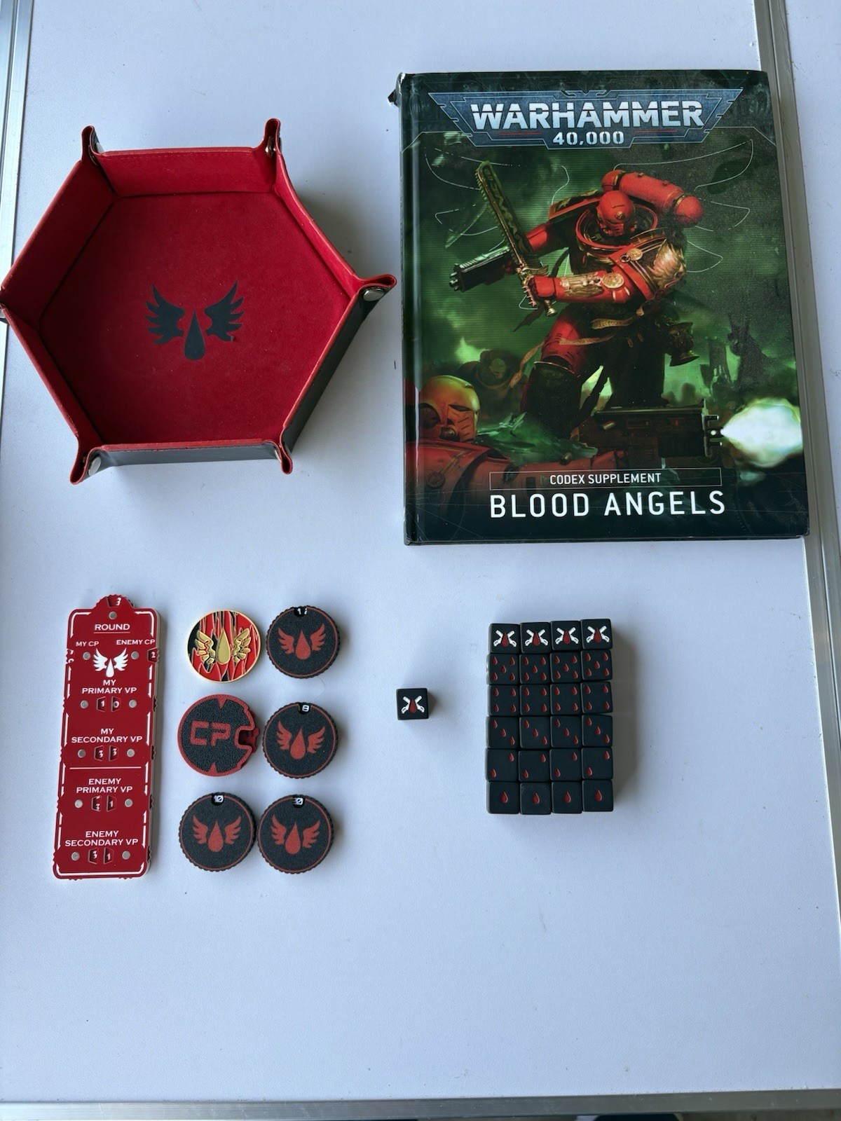 Warhammer 40K Blood Angels Codex Baron of Dice 25 Dice Tray Tokens Tracker Lot