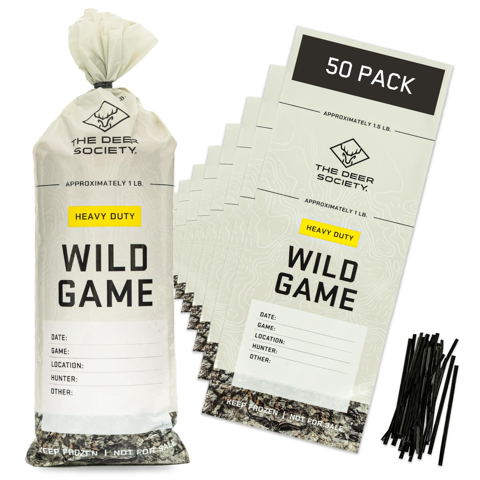 Extra Thick Wild Game Bags for Freezer Storage 50 pk  | Extra Strong | 2.6 Mi...