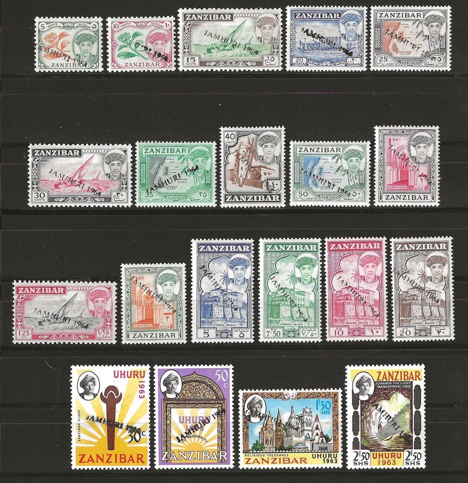 ZANZIBAR 1964 SG 394/413 MNH ZANZIBAR 1964 SG 394/413 MNH
