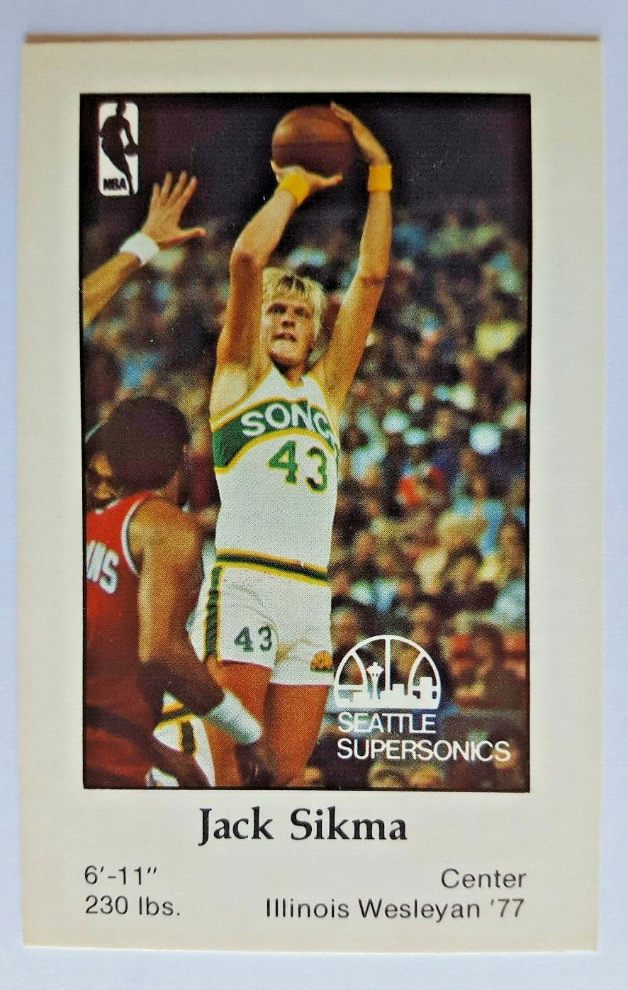 VINTAGE 1979-80 SEATTLE SUPERSONICS POLICE ISSUE JACK SIKMA #3 NBA CHAMPIONS VINTAGE 1979-80 SEATTLE SUPERSONICS POLICE ISSUE JACK SIKMA #3 NBA CHAMPIONS