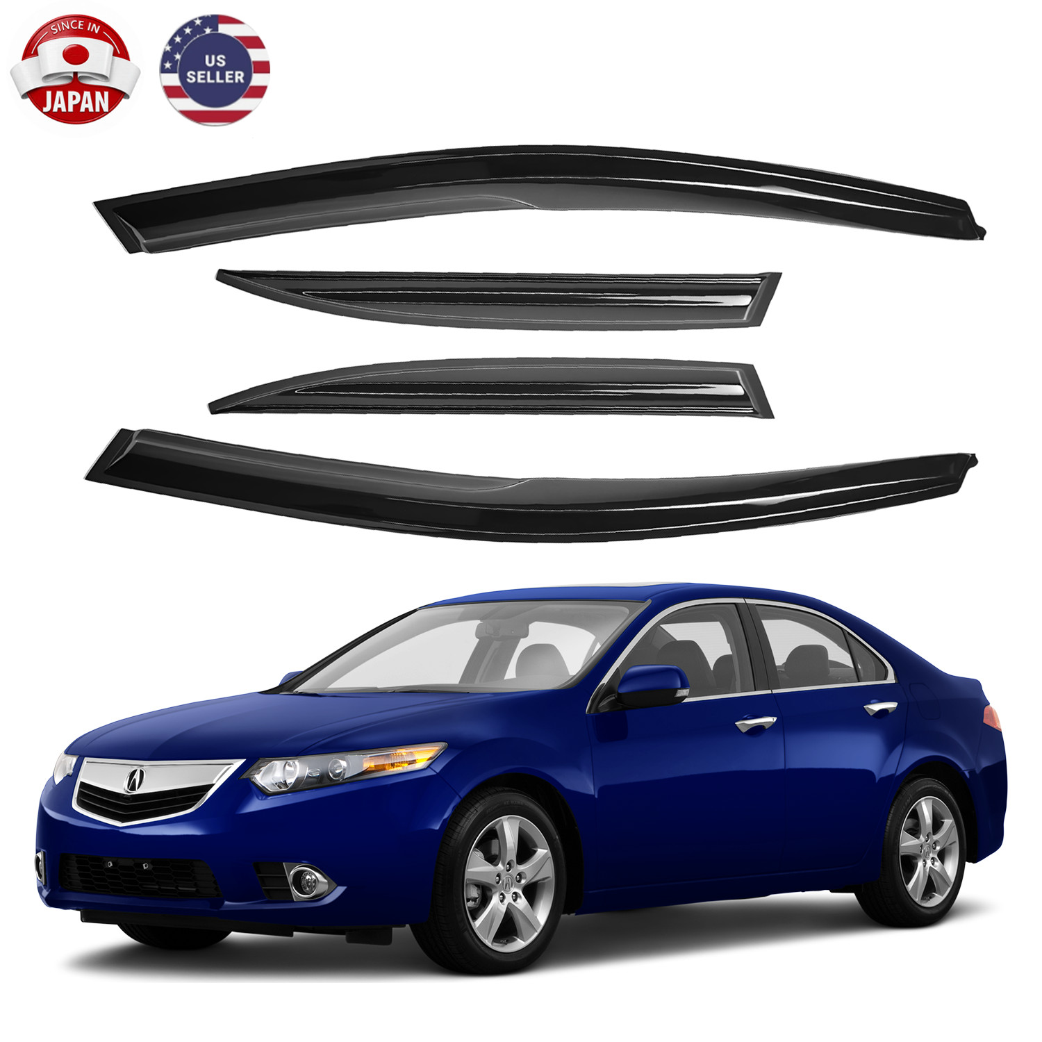 4X For Acura TSX 2009-2014 Sedan Window Visors Rain Guards Deflector