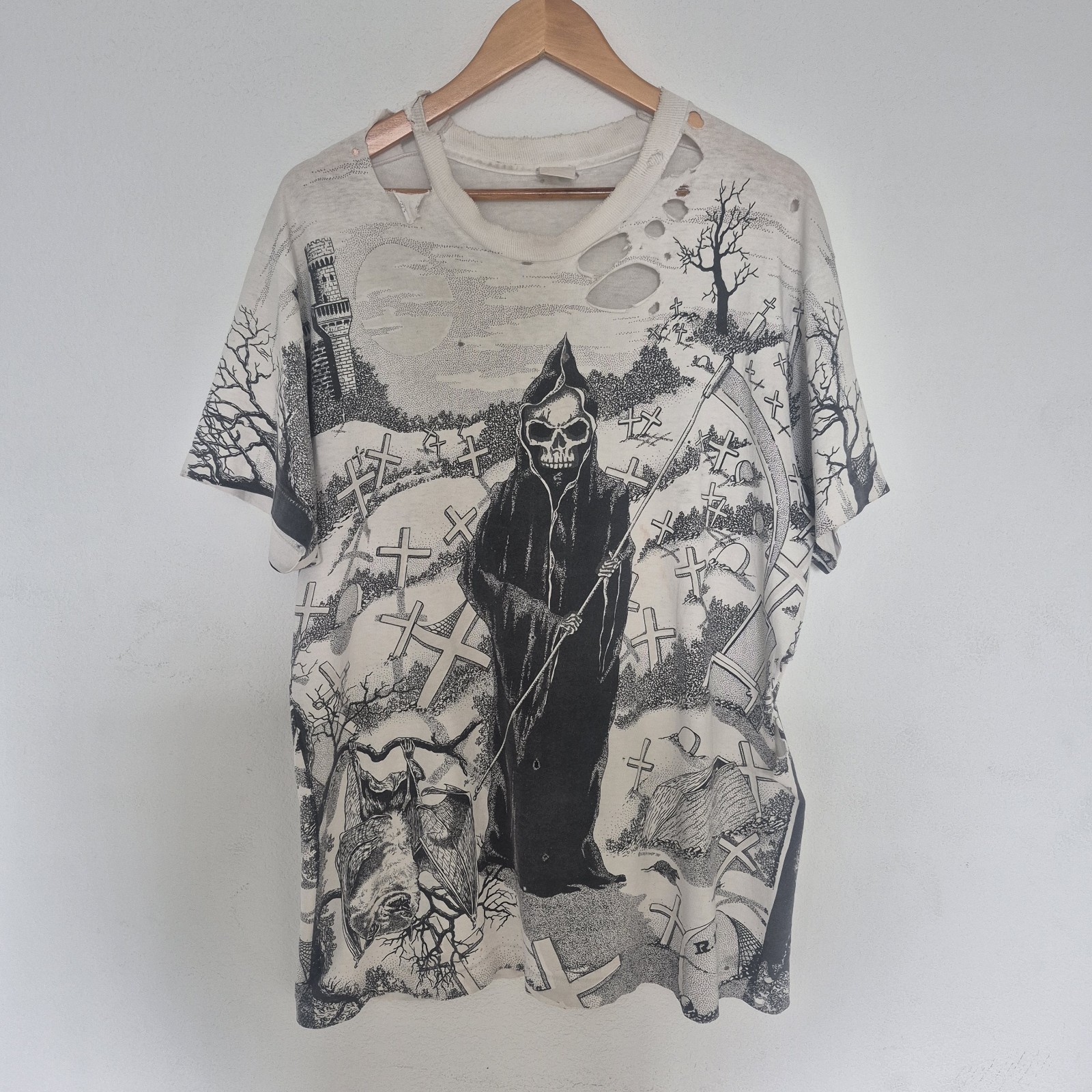 90s Grim Reaper All Over Print Thrasher Open Space XL 90s Grim Reaper All Over Print Thrasher Open Space XL