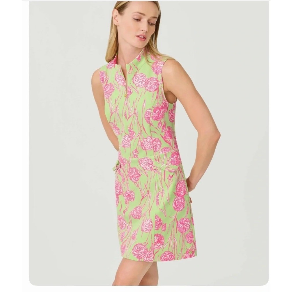 Lilly Pulitzer Luxletic Catarina Dress Pistachio Macaron Alina Golf PinkGreen 12