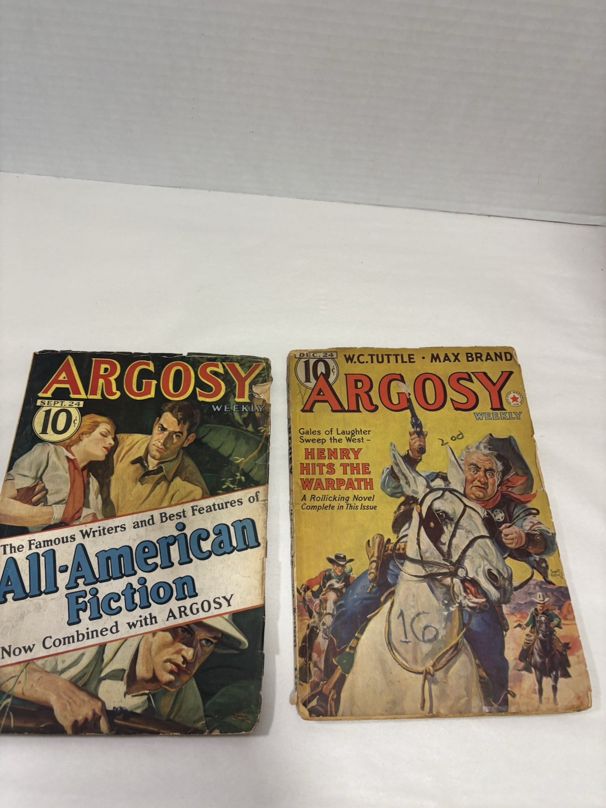 1938 Argosy Weekly Pulp Magazine Lot Sept 24 Dec 24 Max Brand C.S. Forester