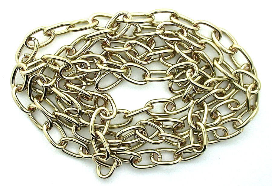 12x7 12mm x 7mm THREE FOOT OVAL GOLD PLATED CHAIN TFC28