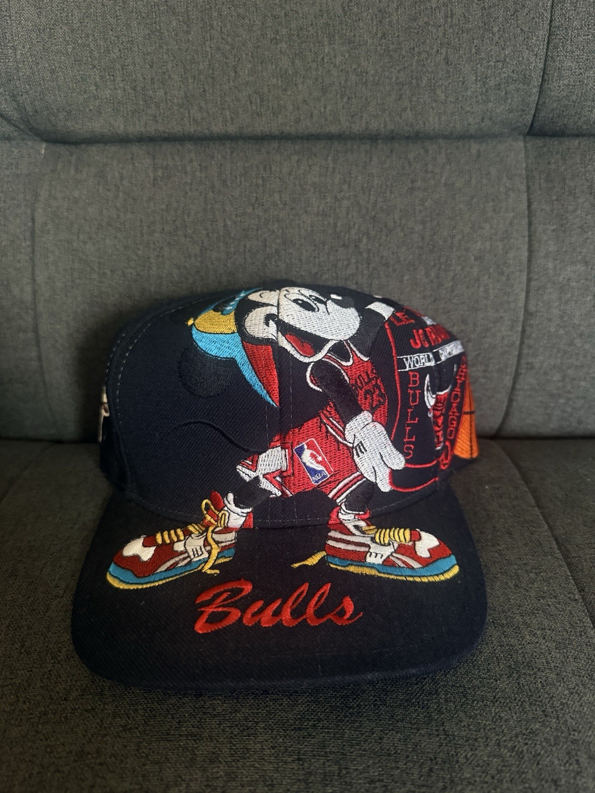 Vintage Chicago Bulls Mickey Mouse Snapback Hat Cap AJD Vintage Chicago Bulls Mickey Mouse Snapback Hat Cap AJD