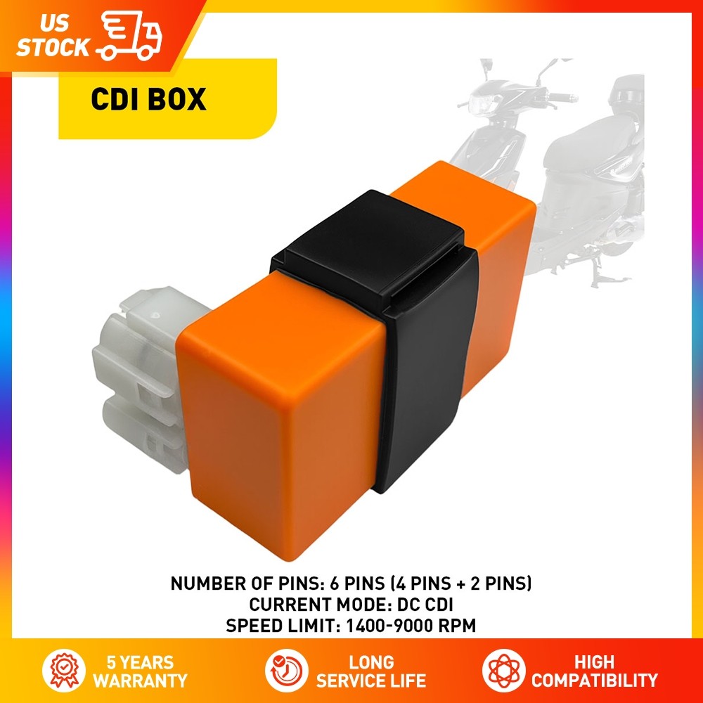 6Pin Adjustable DC CDI Box For GY6 50CC 125CC 150CC Engine Scooter ATV Universal