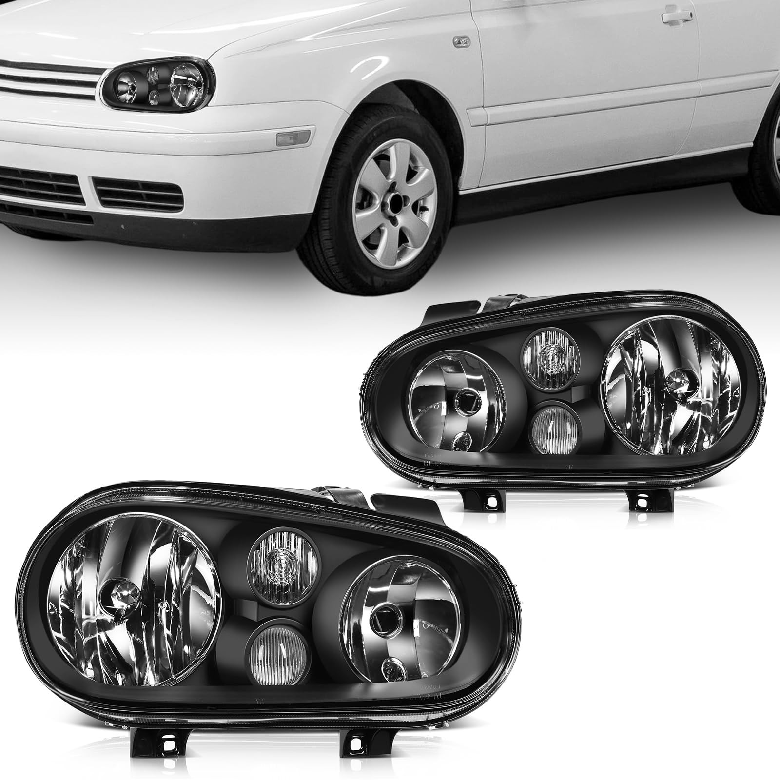 Headlights Fit for Volkswagen Cabrio 1999-2002