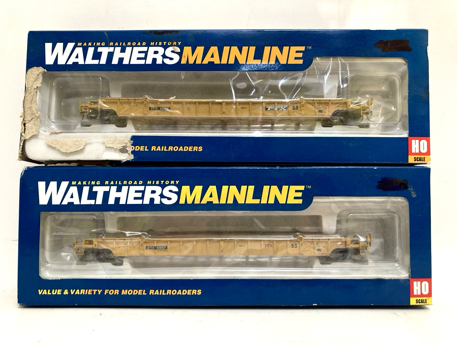 Lot Of 2 Walthers Mainline HO TTX 53’ NSC Well Car Single TTX New Logo NIB