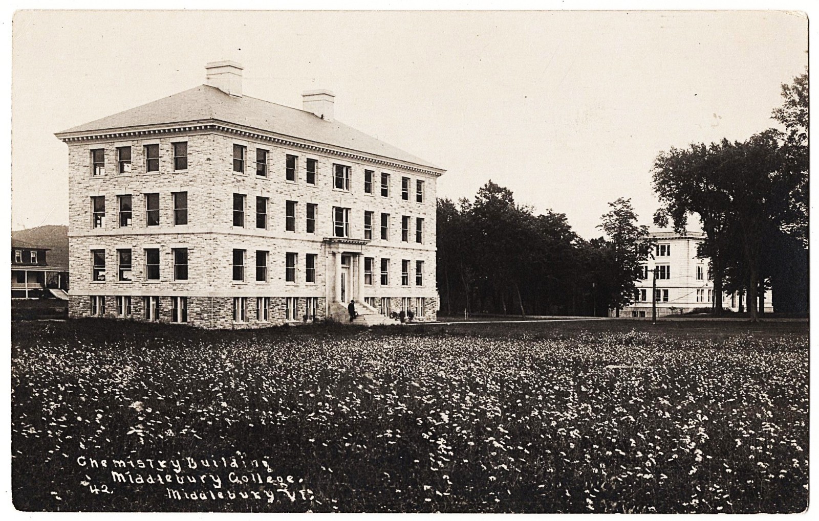 real photo Middlebury VT - Chemistry Building Middlebury College antique pc RPPC