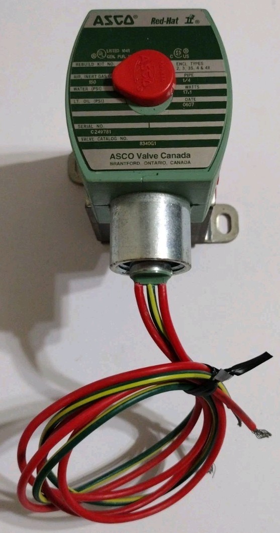 Asco 8340G1 Red-Hat II Solenoid Valve 1/4 in NPT 120v-ac