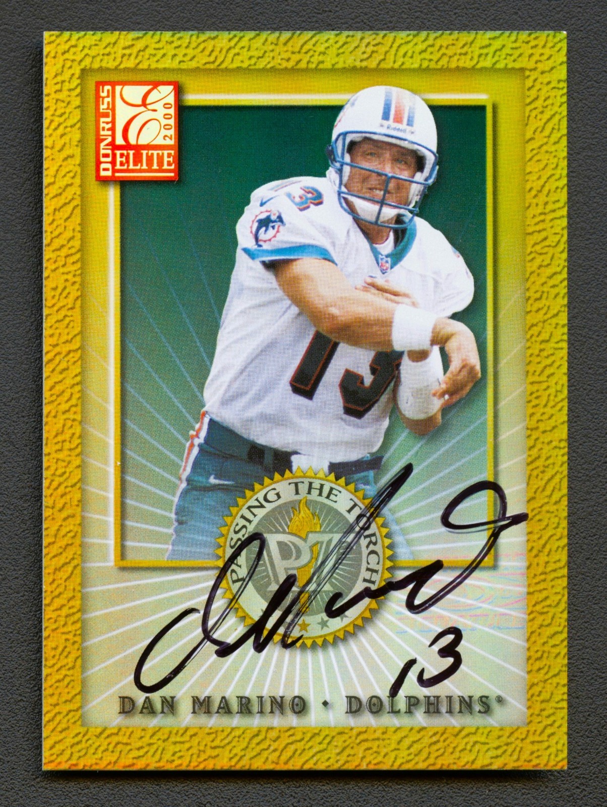 DAN MARINO 2000 DONRUSS ELITE PASSING THE TORCH DOLPHINS AUTO AUTOGRAPH SP /100