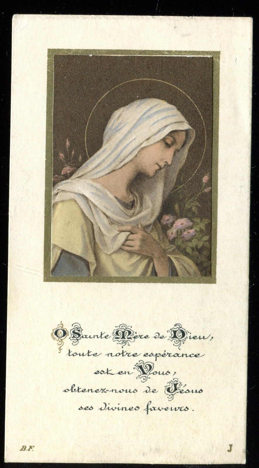 ANTIQUE HOLY CARD OF ST MARY ANTIQUE HOLY CARD OF ST MARY
