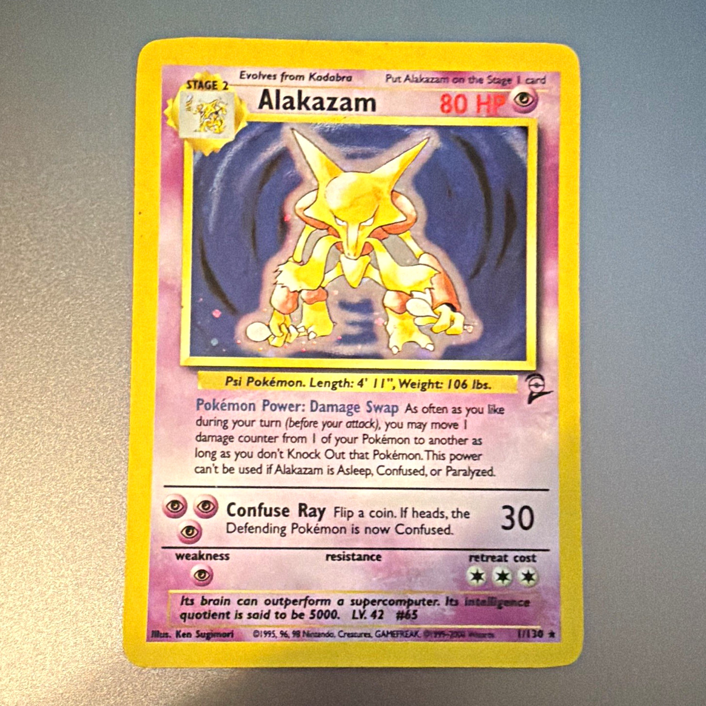 Wizards of the Coast Pokemon Alakazam 1/102 Base Set English 1999 Holo 80 HP