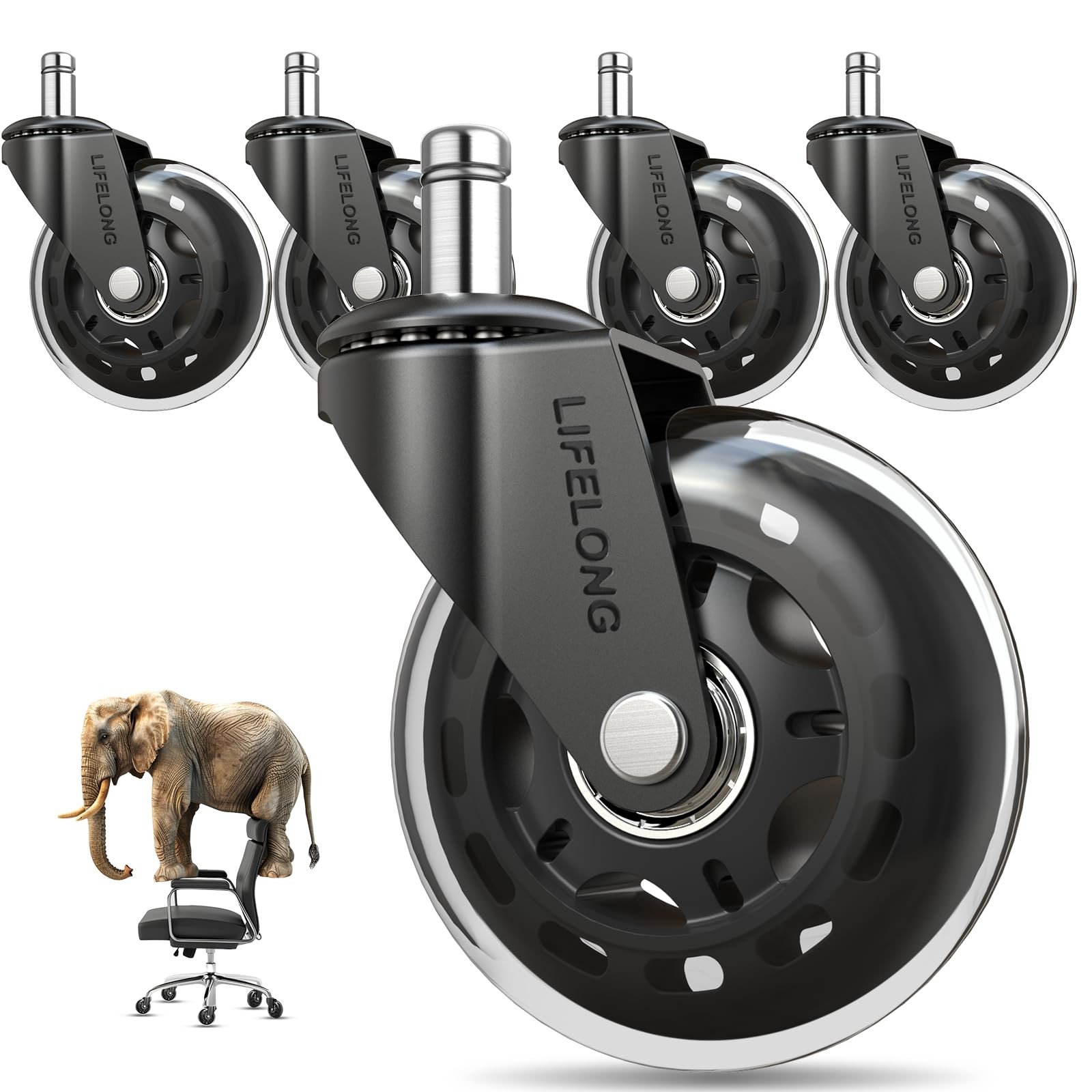 Office Chair Wheels Replacement, Heavy Duty, 5Pack Universal Fit Office Chair Wheels Replacement, Heavy Duty, 5Pack Universal Fit