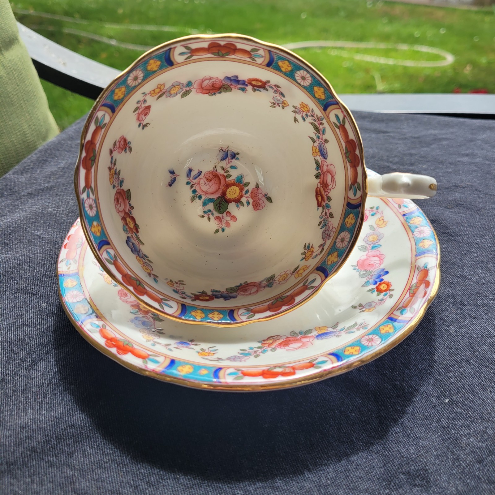 Antique Aynsley Pink Rose Floral Swag Cup & Saucer Set 1920s Hand Painted Teacup Antique Aynsley Pink Rose Floral Swag Cup & Saucer Set 1920s Hand Painted Teacup