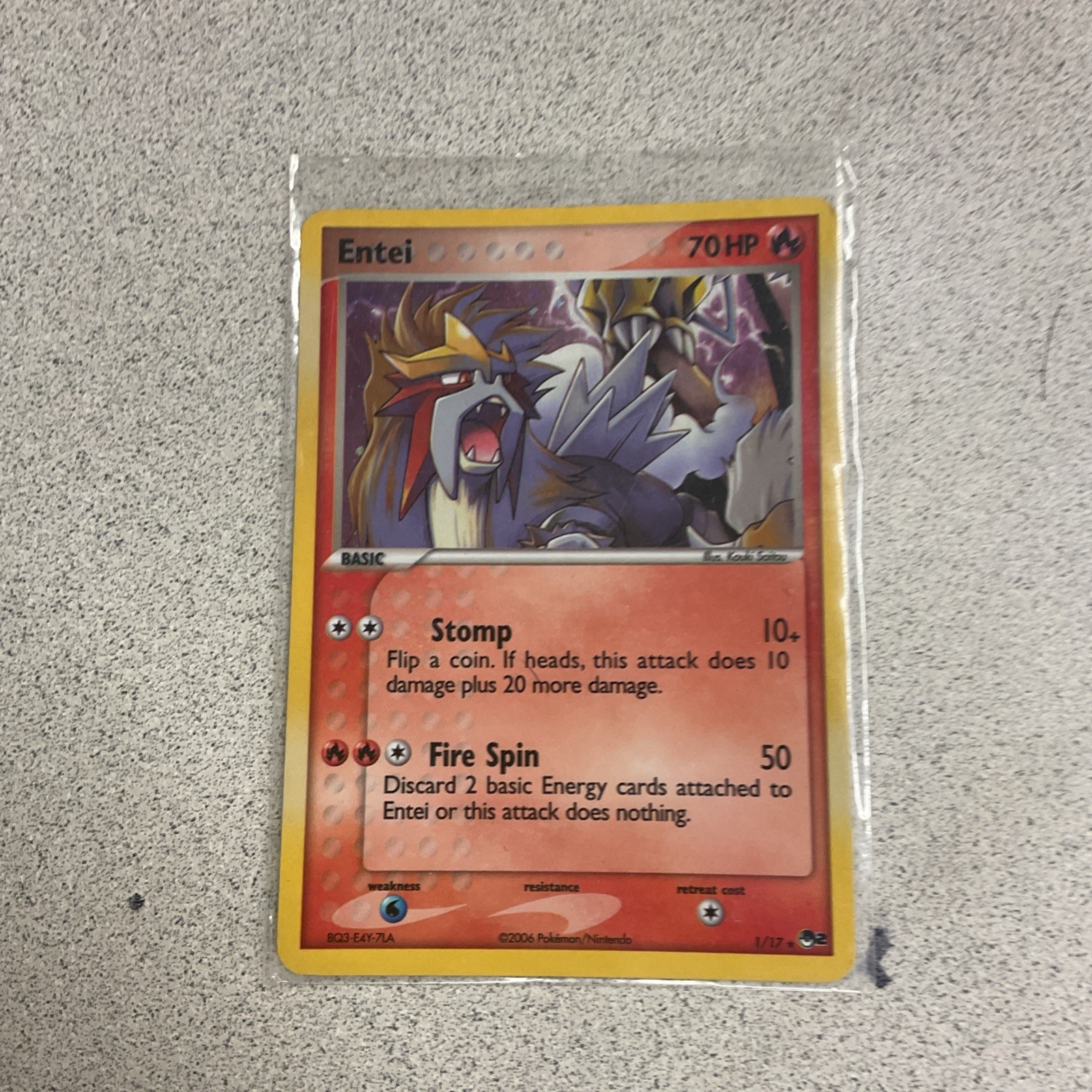 2005 Pokemon Pop Series 2 1/17 Entei Holo Promo LP Rare Card Collection vintage