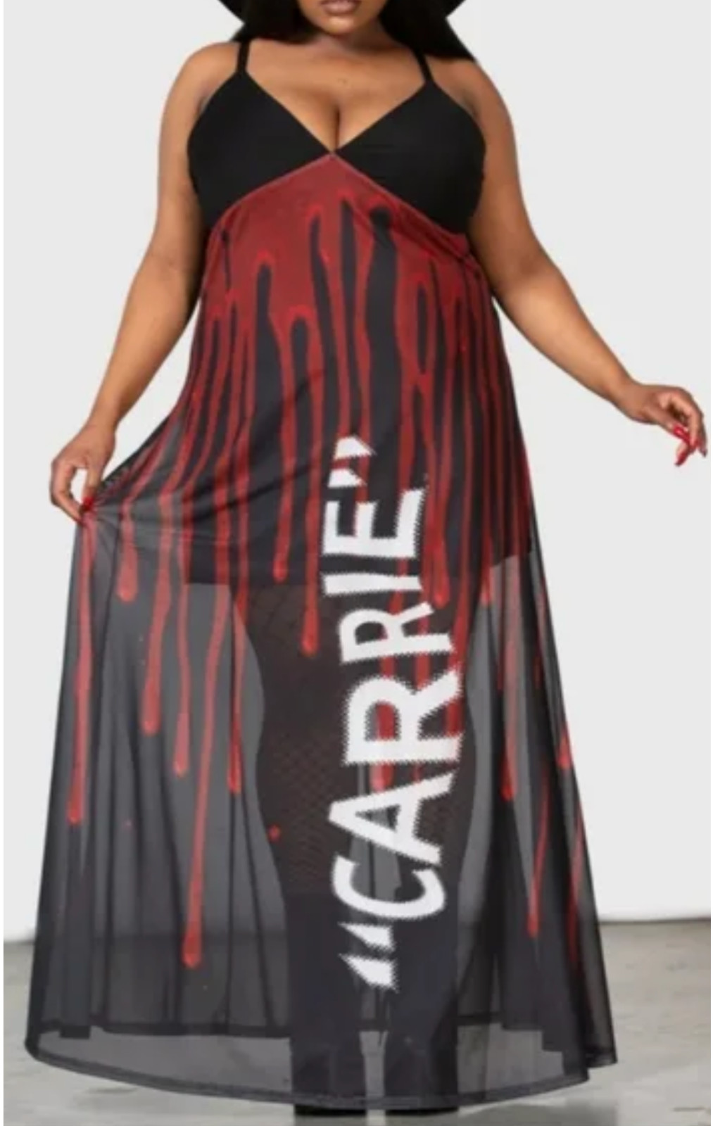 Killstar X Carrie Warned Red & Black Plus Size Maxi Dress 4XL NWT Killstar X Carrie Warned Red & Black Plus Size Maxi Dress 4XL NWT
