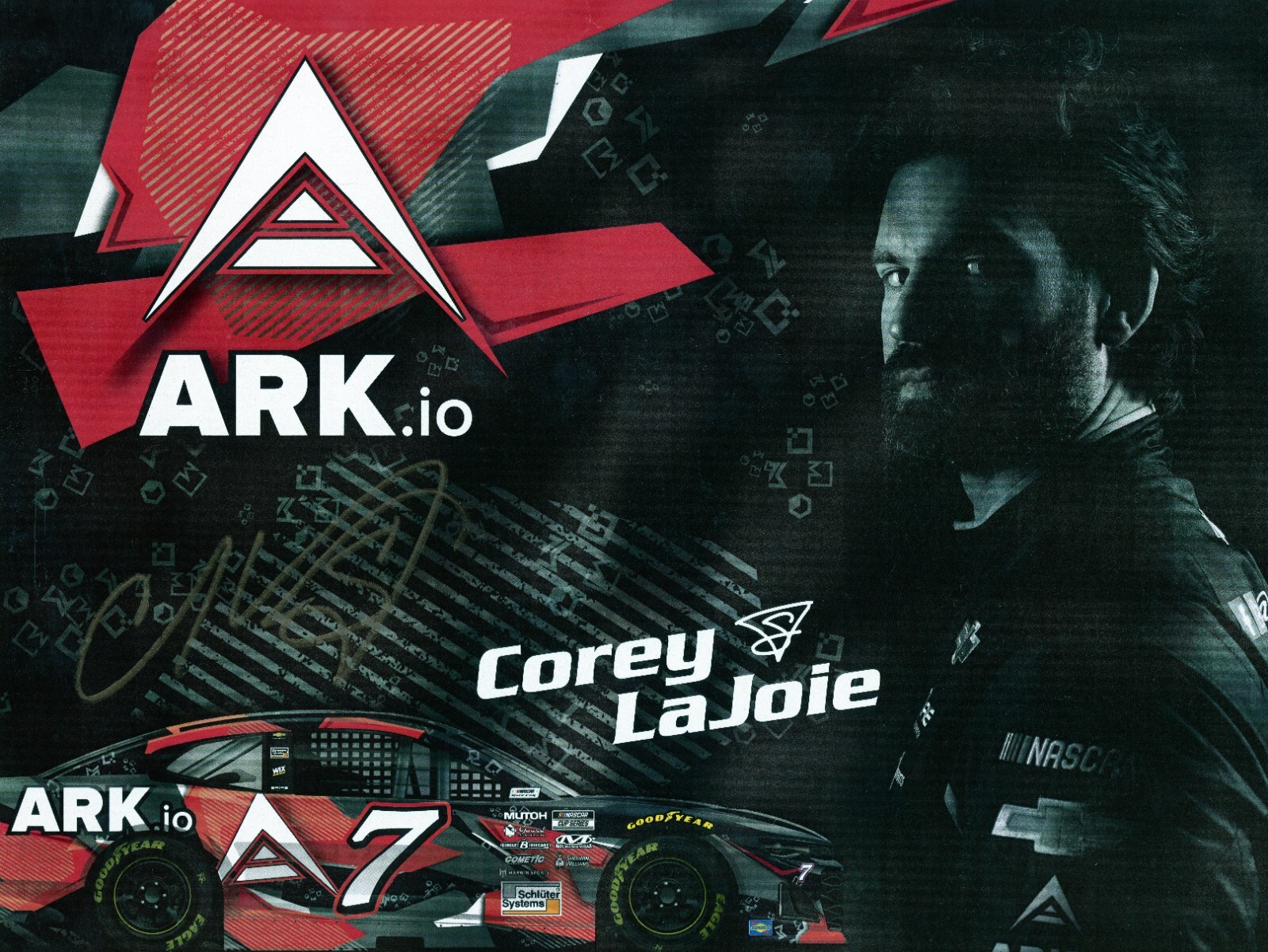 COREY LAJOIE ***AUTOGRAPHED*** #7 ARK IO CUP SERIES HERO CARD COREY LAJOIE ***AUTOGRAPHED*** #7 ARK IO CUP SERIES HERO CARD