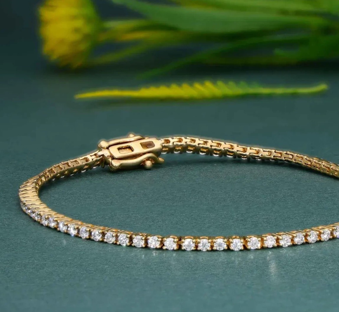 2.55CT Round Cut Natural Diamond UGL Certified Tennis Bracelet 14K Yellow Gold 2.55CT Round Cut Natural Diamond UGL Certified Tennis Bracelet 14K Yellow Gold