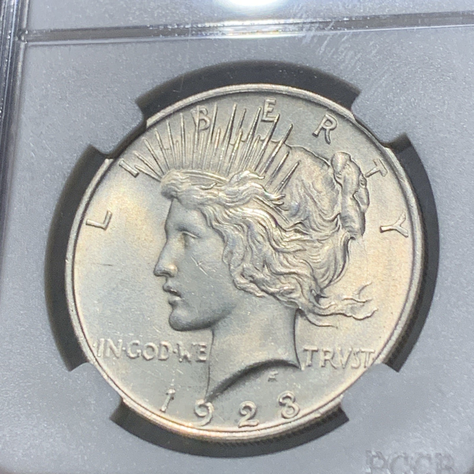 1923-P AU SILVER PEACE DOLLAR blast white surfaces w/ luster 1923-P AU SILVER PEACE DOLLAR blast white surfaces w/ luster