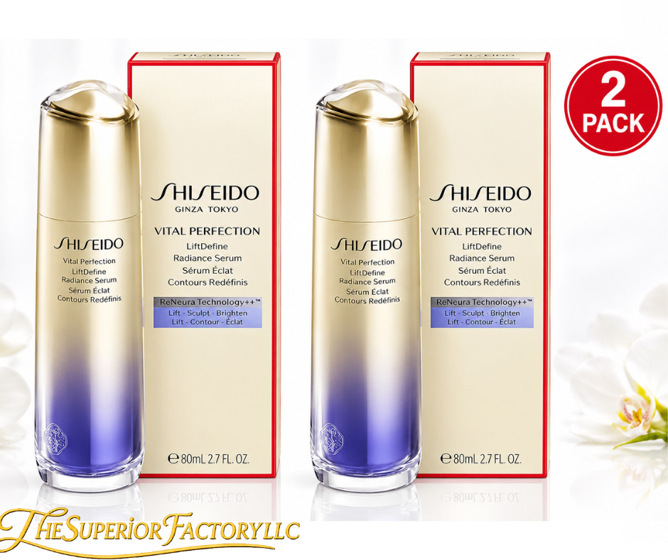 Shiseido Vital Perfection LiftDefine Radiance Serum – 80mL / 2.7 oz Each – Pack 