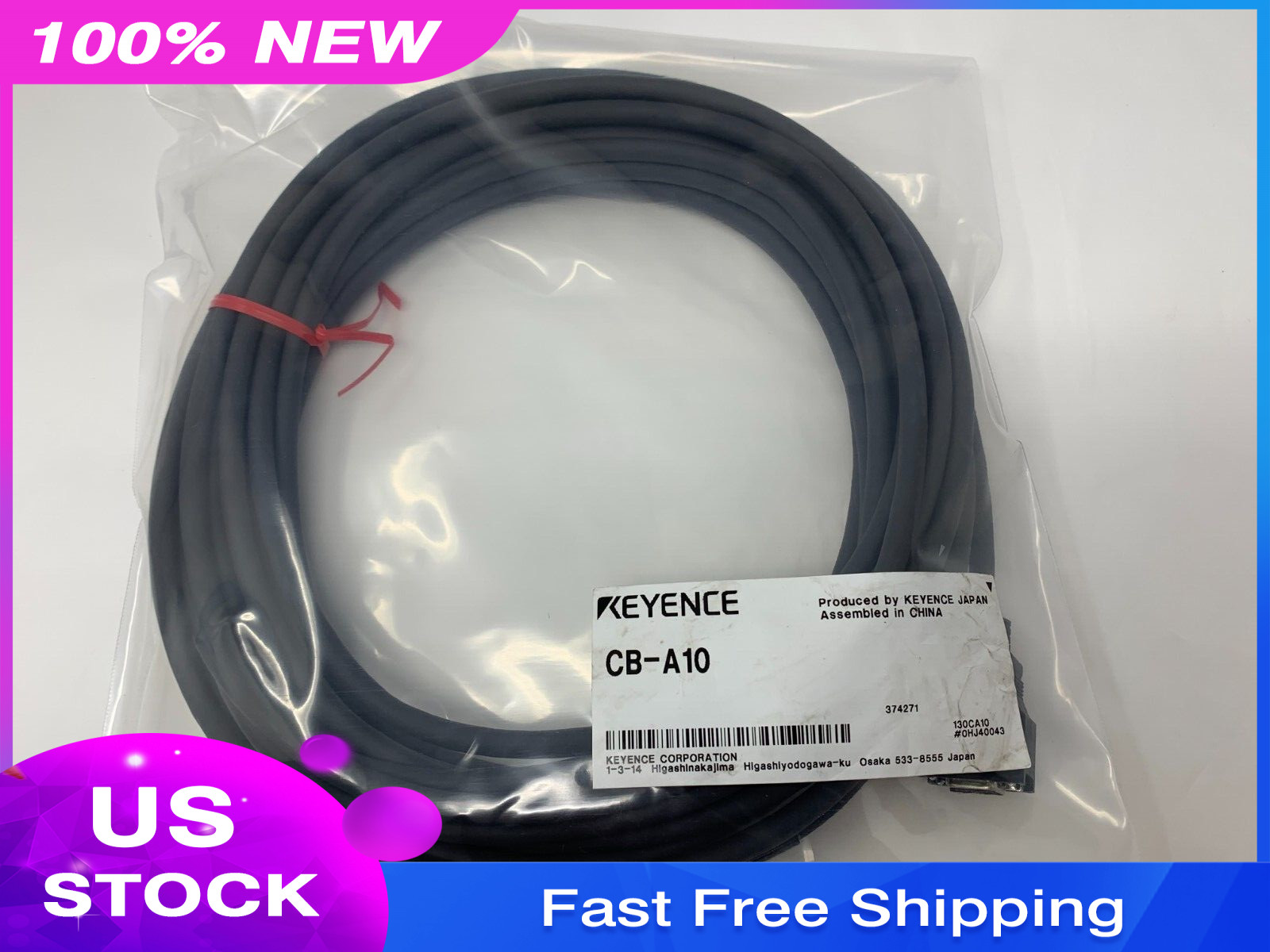 Keyence CB-A10 Head Controller Cable 10m LG FNIP