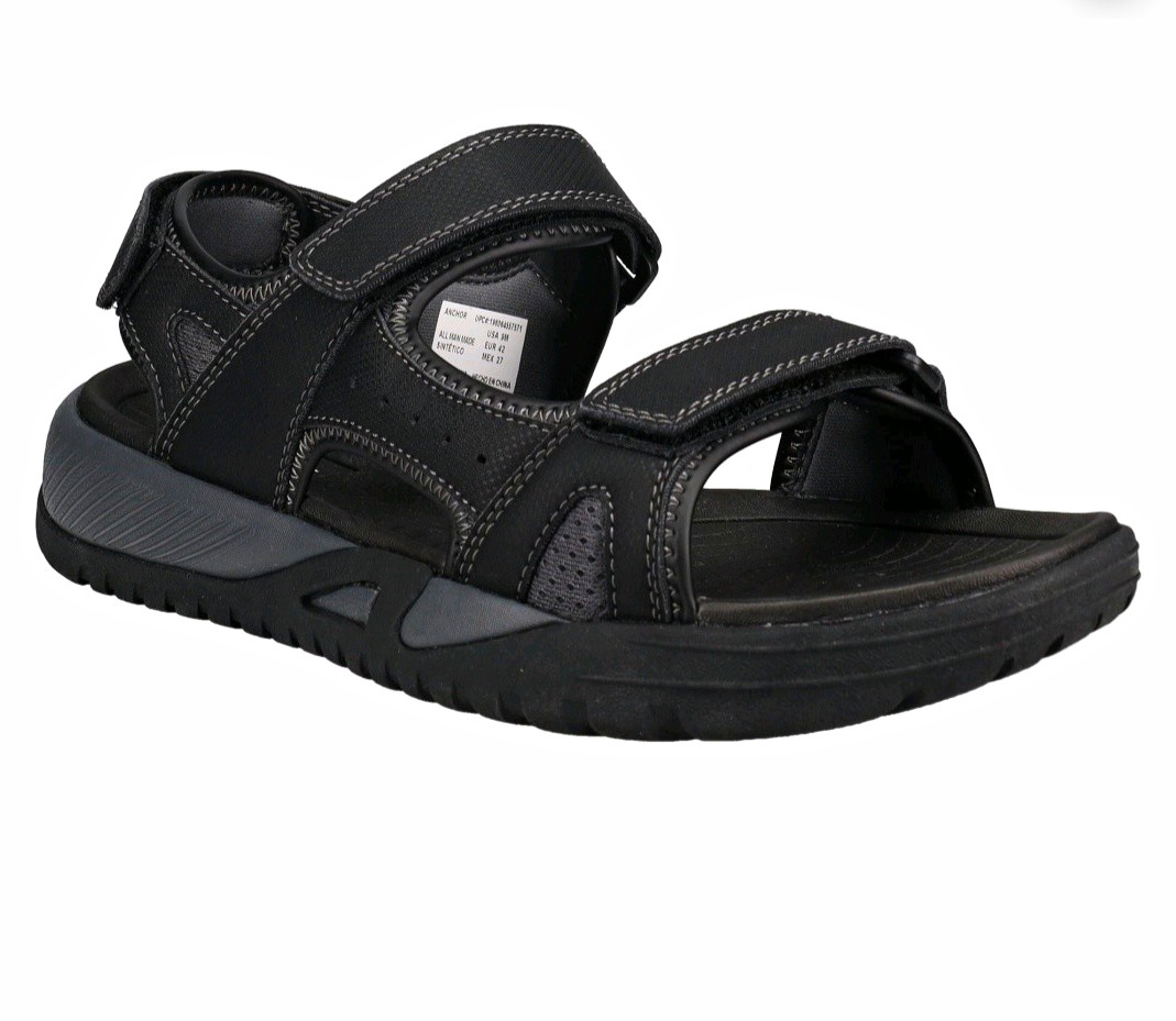 Eddie Bauer Men\'s Black Sport Sandals Hook & Loop Adjustable Straps US 11 Eddie Bauer Men\'s Black Sport Sandals Hook & Loop Adjustable Straps US 11