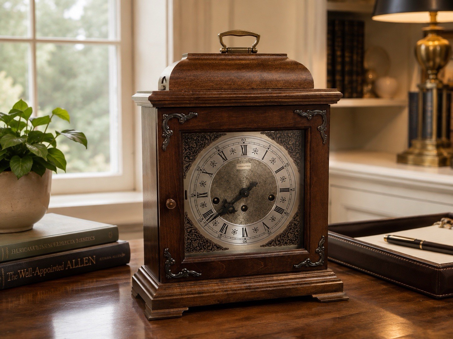 💙Vintage Hamilton Mantle Clock -Wheatland -Movement w/Westminster Chime + Key 💙Vintage Hamilton Mantle Clock -Wheatland -Movement w/Westminster Chime + Key