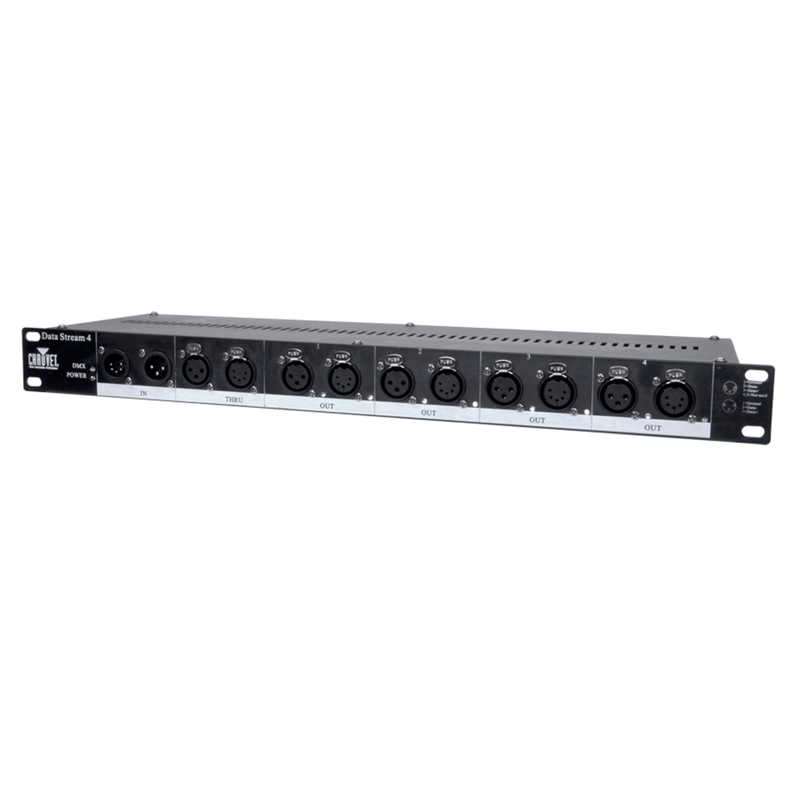 Chauvet DJ Data Stream 4 Universal 3/5 Pin DMX Optical Splitter New
