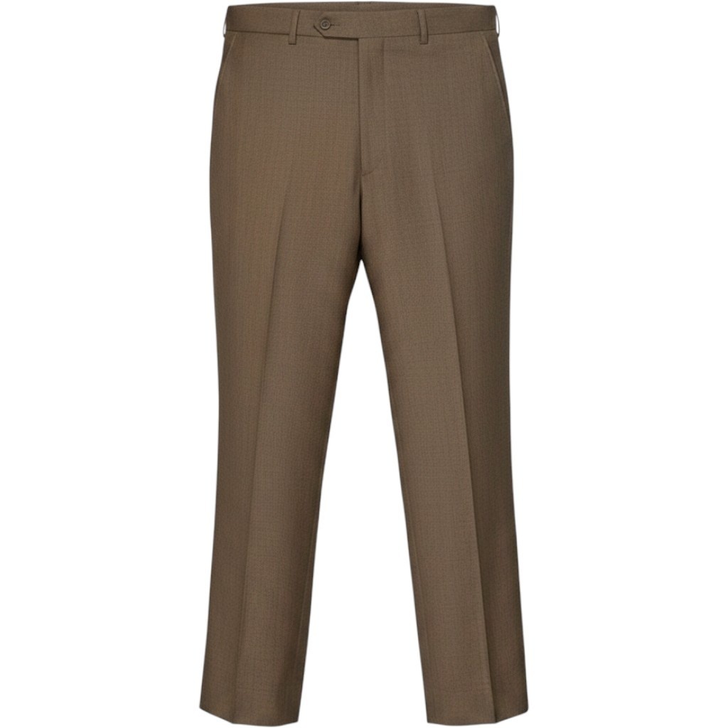 Santorelli Romeo Luxury Serge Taupe Virgin Wool Dress Pants Men 34 Made in Italy