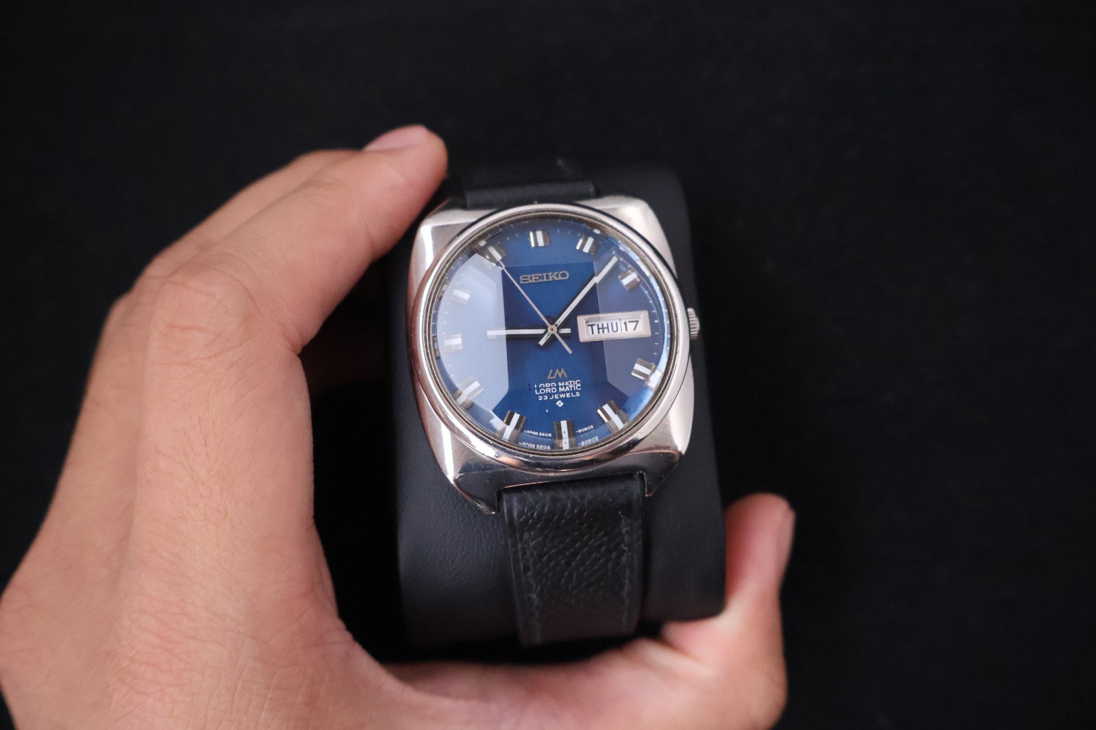 [SERVICED] Rare Vintage 1969 Seiko Lord Matic LM Blue Dial 23 Jewels 5606-9030